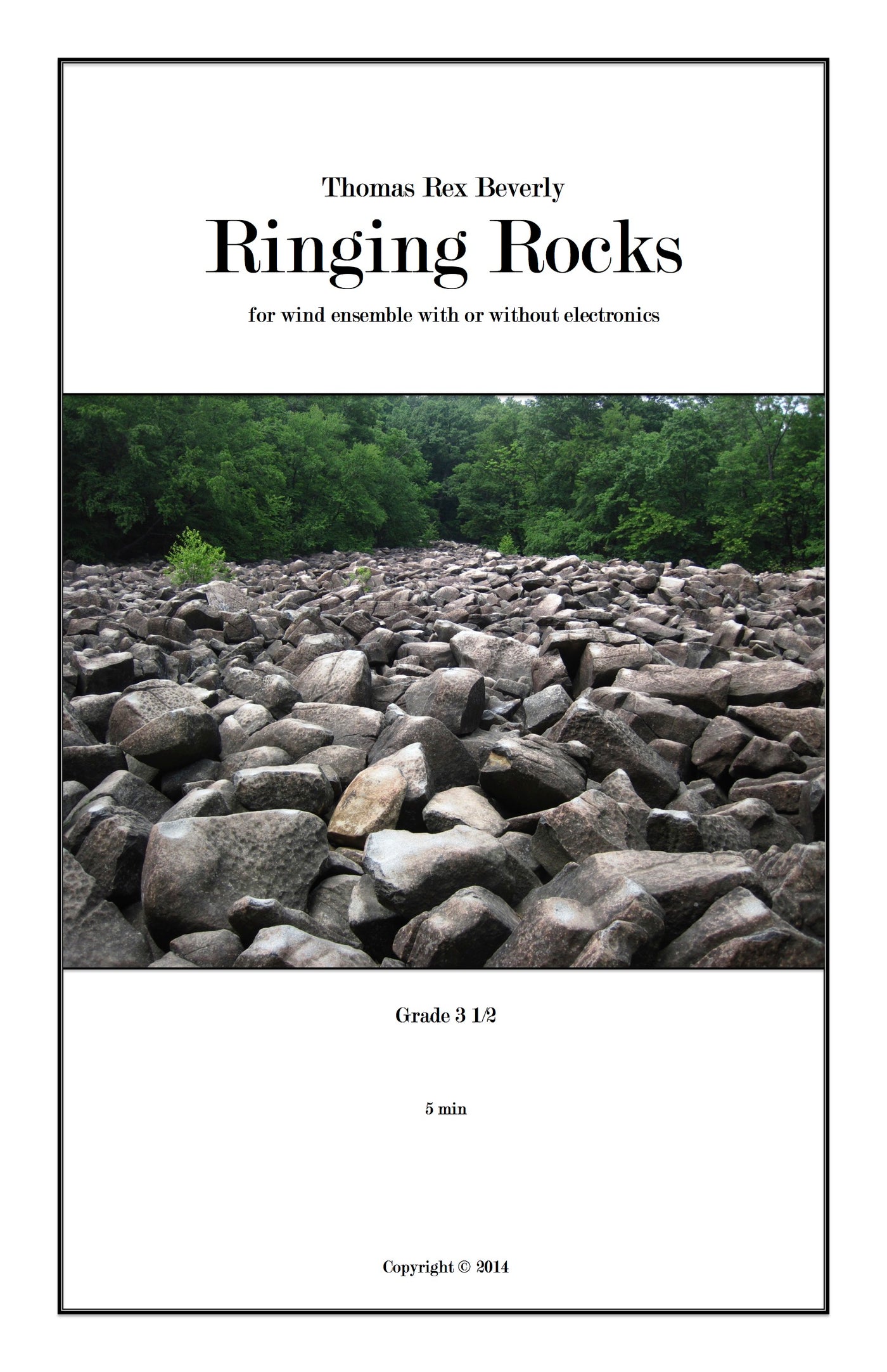 Ringing Rocks for wind ensemble with or without electronics (2012) - 6'